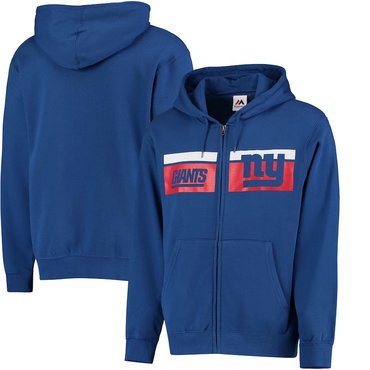 New York Giants Majestic Touchback Full Zip Hoodie Royal New York Giants Majestic Touchback Full Zip Hoodie Royal