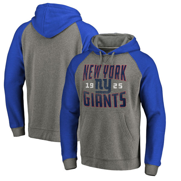New York Giants NFL Pro Line By Fanatics Branded Timeless Collection Antique Stack Tri-Blend Raglan Pullover Hoodie Ash New York Giants NFL Pro Line By Fanatics Branded Timeless Collection Antique Stack Tri-Blend Raglan Pullover Hoodie Ash