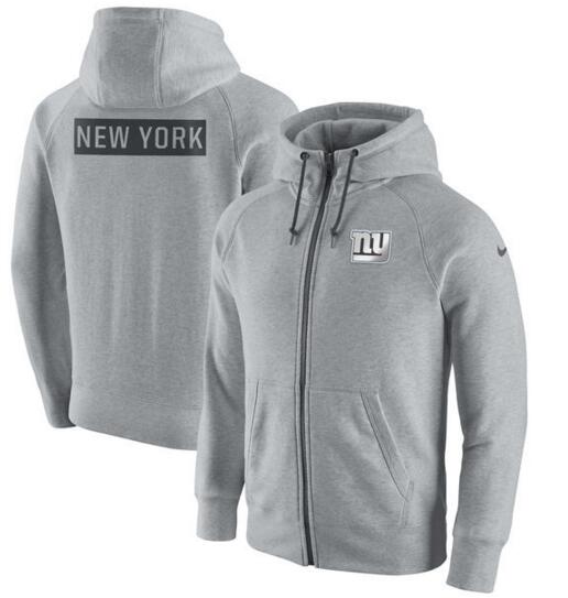 New York Giants Nike Gridiron Gray 2.0 Full Zip Hoodie Ash New York Giants Nike Gridiron Gray 2.0 Full Zip Hoodie Ash