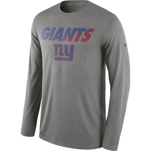 New York Giants Nike Heather Gray Legend Staff Practice Long Sleeves Performance T-Shirt New York Giants Nike Heather Gray Legend Staff Practice Long Sleeves Performance T-Shirt