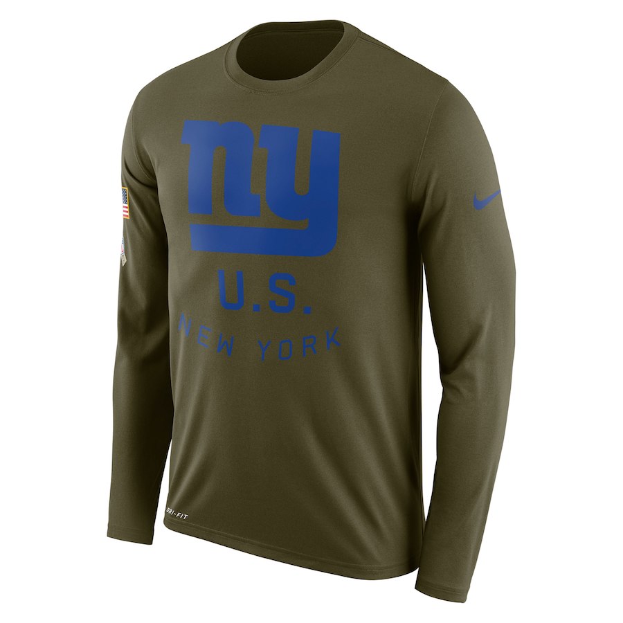 New York Giants Nike Salute To Service Sideline Legend Performance Long Sleeve T-Shirt Olive New York Giants Nike Salute To Service Sideline Legend Performance Long Sleeve T-Shirt Olive
