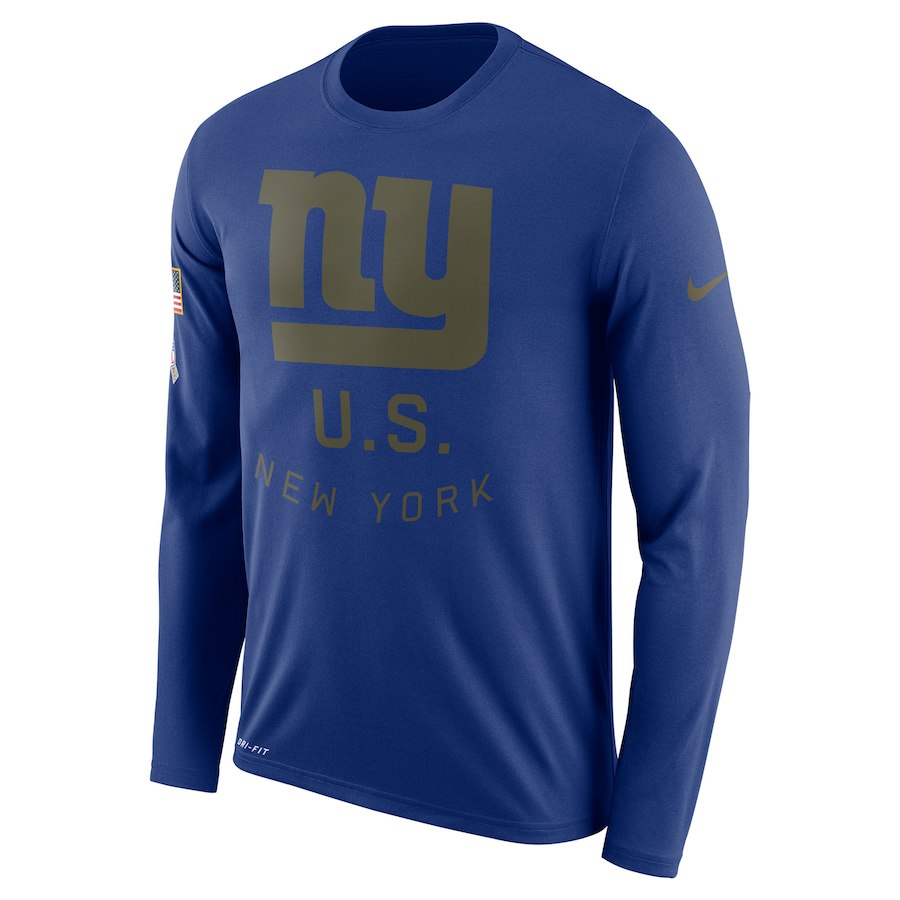 New York Giants Nike Salute To Service Sideline Legend Performance Long Sleeve T-Shirt Royal New York Giants Nike Salute To Service Sideline Legend Performance Long Sleeve T-Shirt Royal
