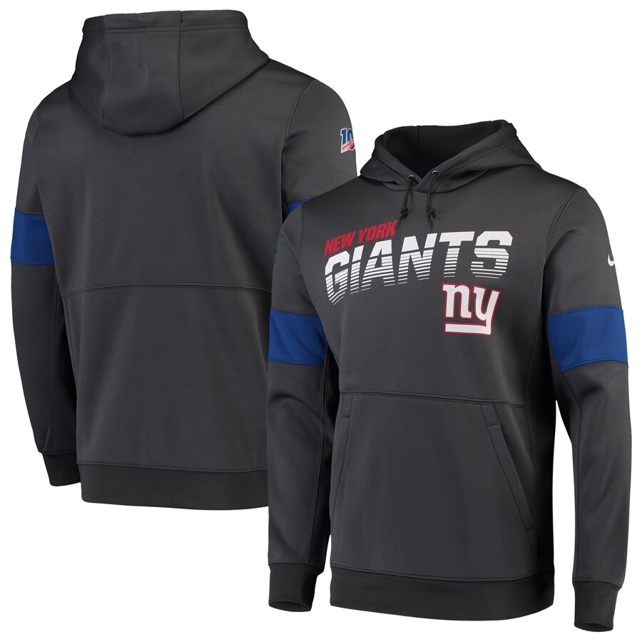 New York Giants Nike Sideline Team Logo Performance Pullover Hoodie Anthracite New York Giants Nike Sideline Team Logo Performance Pullover Hoodie Anthracite