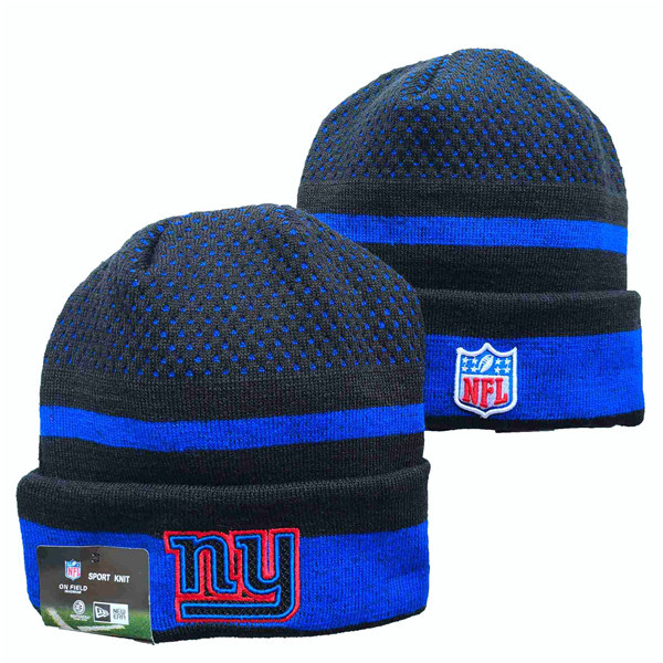 New York Giants Team Logo Black And Royal Knit Hat YD
