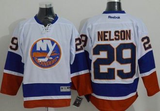 New York Islanders #29 Brock Nelson White Stitched NHL Jersey