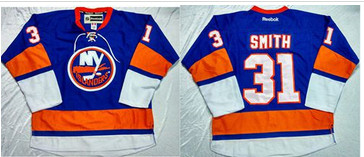 New York Islanders #31 Billy Smith Baby Blue Home Stitched NHL Jersey