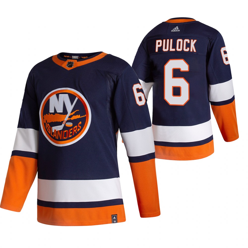 New York Islanders #6 Ryan Pulock Navy Blue Men's Adidas 2020-21 Reverse Retro Alternate NHL Jersey New York Islanders #6 Ryan Pulock Navy Blue Men's Adidas 2020-21 Reverse Retro Alternate NHL Jersey