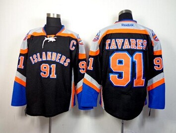 New York Islanders #91 John Tavares Black Third NHL Jersey
