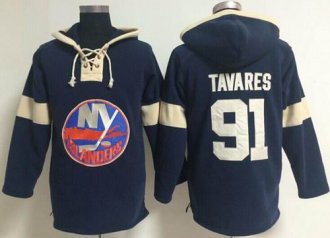 New York Islanders #91 John Tavares Dark Blue Pullover NHL Hoodie New York Islanders #91 John Tavares Dark Blue Pullover NHL Hoodie