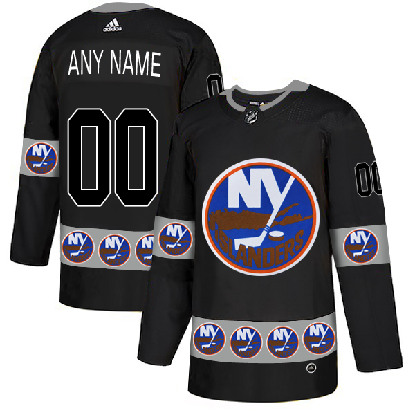 New York Islanders Black Men's Customized Team Logos Fashion Adidas Jersey New York Islanders Black Men's Customized Team Logos Fashion Adidas Jersey