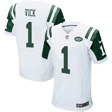 New York Jets #1 Michael Vick White NFL Elite Jersey