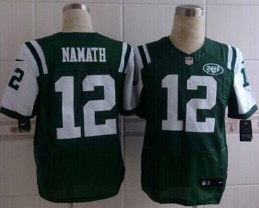 New York Jets #12 Joe Namath Green Team Color NFL Elite Jersey