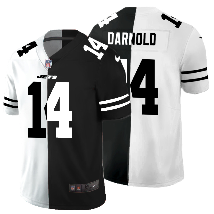New York Jets #14 Sam Darnold Men's Black V White Peace Split Nike Vapor Untouchable Limited NFL Jersey New York Jets #14 Sam Darnold Men's Black V White Peace Split Nike Vapor Untouchable Limited NFL Jersey