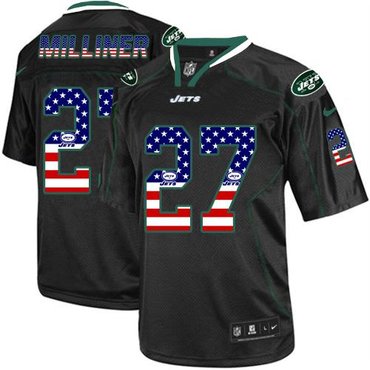 New York Jets #27 Dee Milliner Black NFL Elite USA Flag Fashion Jersey