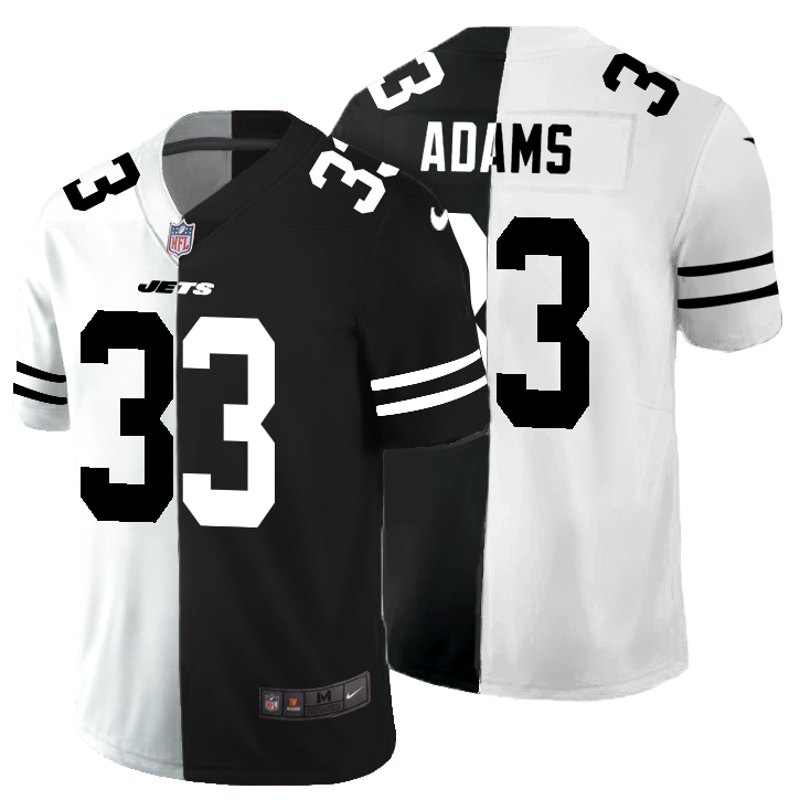 New York Jets #33 Jamal Adams Men's Black V White Peace Split Nike Vapor Untouchable Limited NFL Jersey New York Jets #33 Jamal Adams Men's Black V White Peace Split Nike Vapor Untouchable Limited NFL Jersey