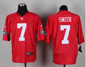 New York Jets #7 Geno Smith Red NFL Elite QB Practice Jersey