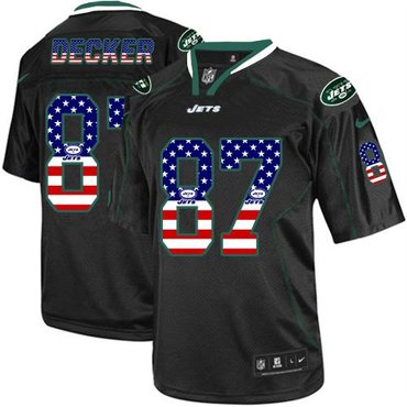 New York Jets #87 Eric Decker Black NFL Elite USA Flag Fashion Jersey
