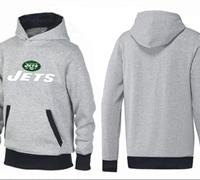 New York Jets Authentic Logo Pullover Hoodie Grey & Black