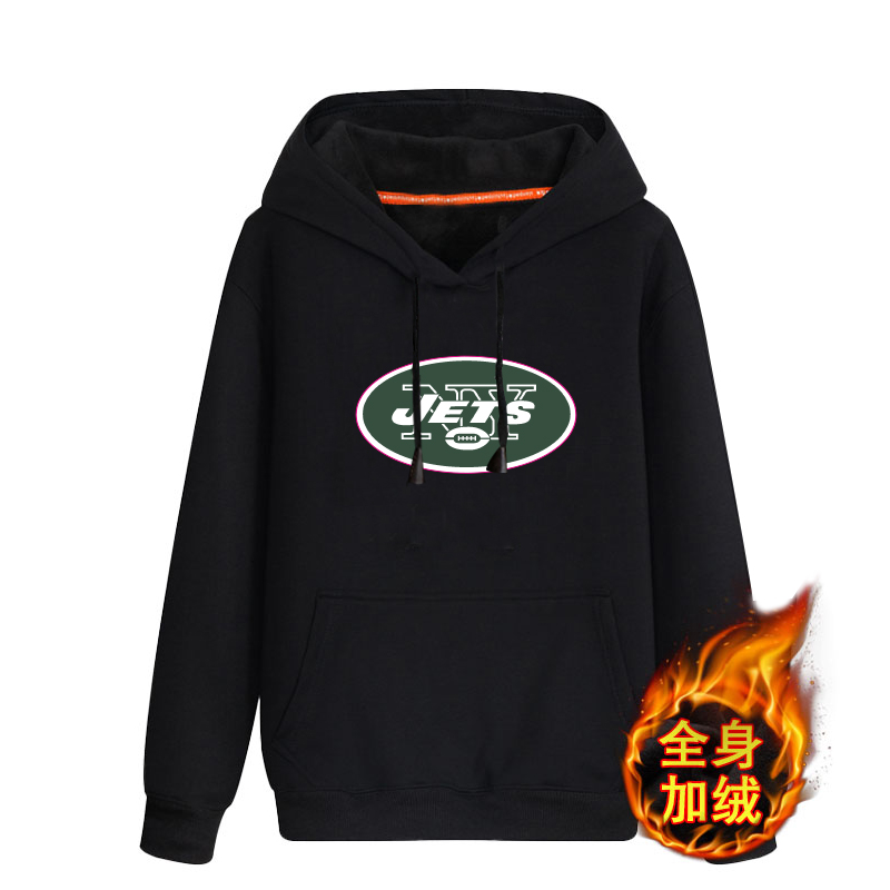 New York Jets Black Men's Men's Winter Thicken NFL Pullover Hoodie New York Jets Black Men's Men's Winter Thicken NFL Pullover Hoodie