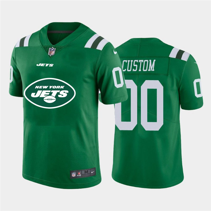 New York Jets Custom Green Men's Nike Big Team Logo Vapor Limited NFL Jersey New York Jets Custom Green Men's Nike Big Team Logo Vapor Limited NFL Jersey