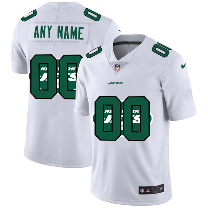 New York Jets Custom White Men's Nike Team Logo Dual Overlap Limited NFL Jersey New York Jets Custom White Men's Nike Team Logo Dual Overlap Limited NFL Jersey