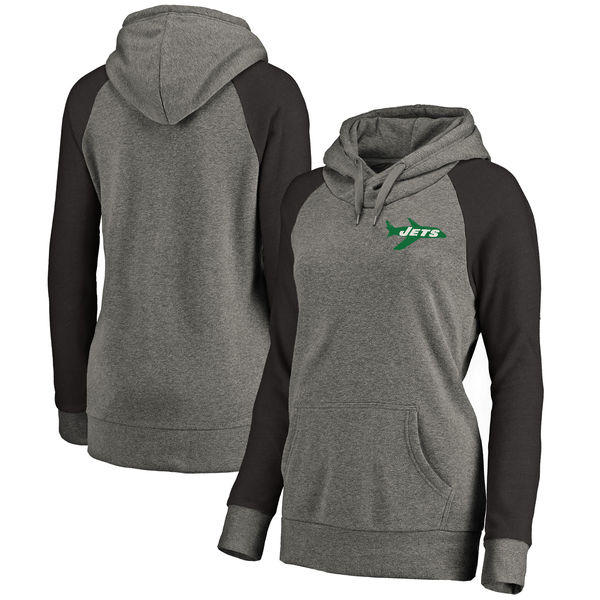 New York Jets NFL Pro Line By Fanatics Branded Women's Plus Sizes Vintage Lounge Pullover Hoodie Heathered Gray New York Jets NFL Pro Line By Fanatics Branded Women's Plus Sizes Vintage Lounge Pullover Hoodie Heathered Gray