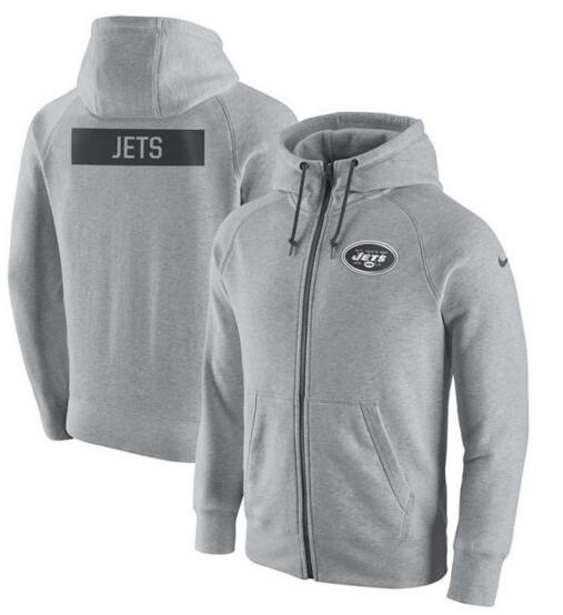 New York Jets Nike Gridiron Gray 2.0 Full Zip Hoodie Ash New York Jets Nike Gridiron Gray 2.0 Full Zip Hoodie Ash