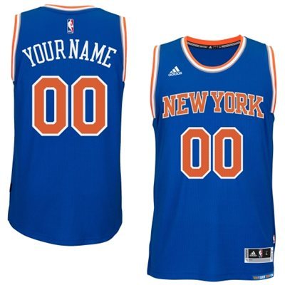 New York Knicks Blue Men's Customize New Rev 30 Jersey New York Knicks Blue Men's Customize New Rev 30 Jersey