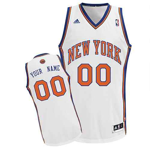 New York Knicks Custom Swingman White Home Jersey New York Knicks Custom Swingman White Home Jersey