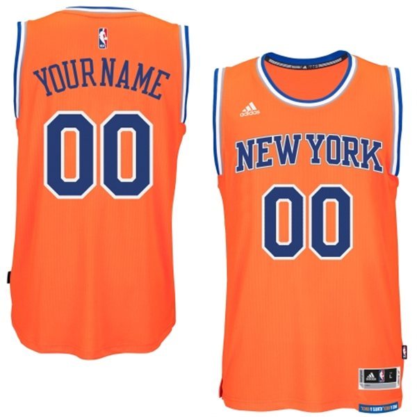 New York Knicks Orange Men's Customize New Rev 30 Jersey New York Knicks Orange Men's Customize New Rev 30 Jersey