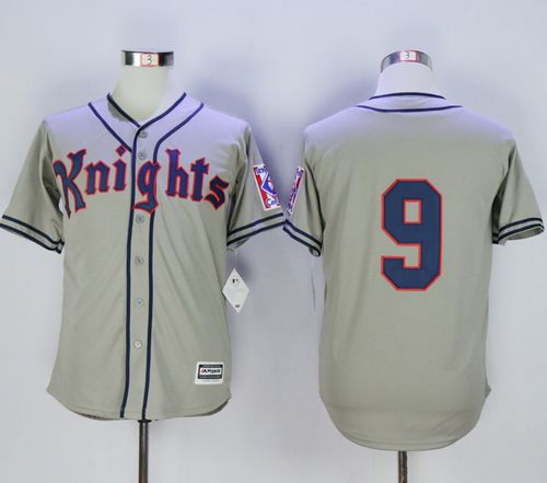 New York Knights The Natural #9 Roy Hobbs Grey Movie Stitched Baseball Jersey New York Knights The Natural #9 Roy Hobbs Grey Movie Stitched Baseball Jersey