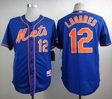 New York Mets #12 Juan Lagares Blue Alternate Home Cool Base Stitched Baseball Jersey