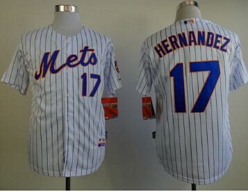 New York Mets #17 Keith Hernandez White(Blue Strip) Home Cool Base MLB Jersey