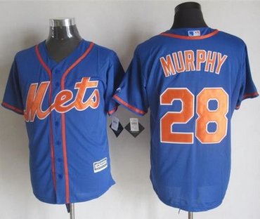 New York Mets #28 Daniel Murphy Blue Alternate Home New Cool Base Stitched Baseball Jersey