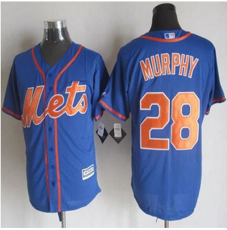 New York Mets #28 Daniel Murphy Blue Alternate Home New Cool Base Stitched Baseball Jersey