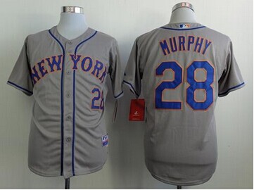 New York Mets #28 Daniel Murphy Grey Cool Base Stitched Baseball Jersey