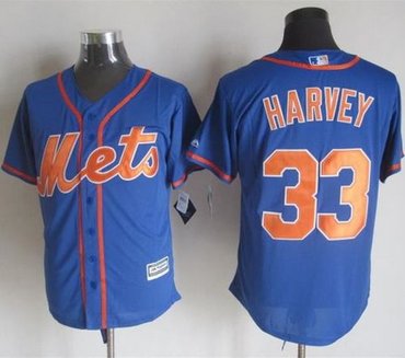 New York Mets #33 Matt Harvey Blue Alternate Home New Cool Base Stitched Baseball Jersey