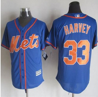 New York Mets #33 Matt Harvey Blue Alternate Home New Cool Base Stitched Baseball Jersey