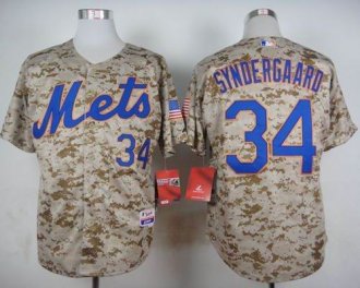 New York Mets #34 Noah Syndergaard Camo Alternate Cool Base Stitched Baseball Jersey