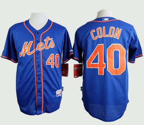 New York Mets #40 Bartolo Colon Blue Alternate Home Cool Base Stitched Baseball Jersey
