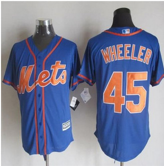New York Mets #45 Zack Wheeler Blue Alternate Home New Cool Base Stitched Baseball Jersey