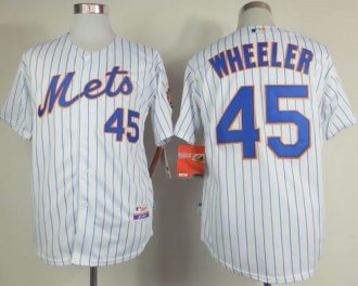 New York Mets #45 Zack Wheeler White(Blue Strip) Home Cool Base Stitched Baseball Jersey