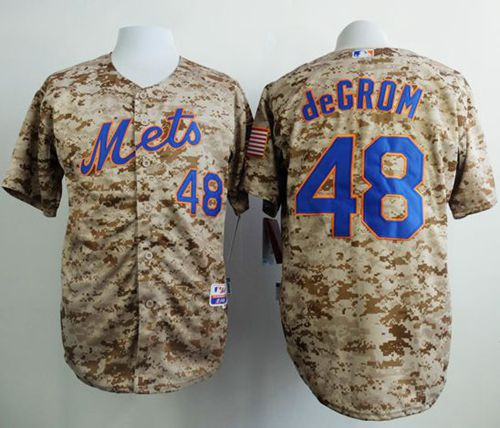 New York Mets #48 Jacob DeGrom Camo Alternate Cool Base Stitched Baseball Jersey