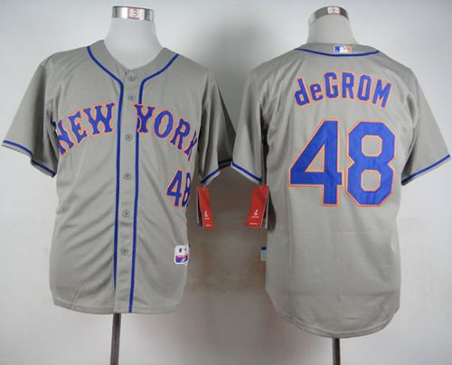 New York Mets #48 Jacob DeGrom Grey Road Cool Base Stitched Baseball Jersey