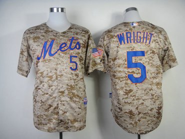 New York Mets #5 David Wright Alternate Camo Cool Base Baseball Jersey