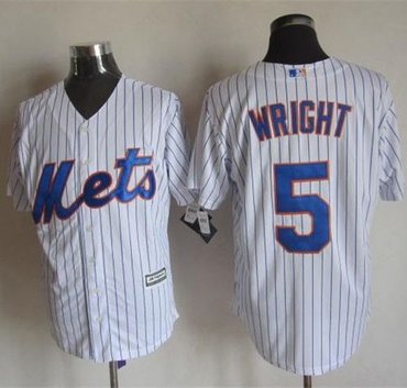 New York Mets #5 David Wright White(Blue Strip) New Cool Base Stitched Baseball Jersey