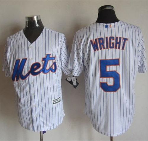New York Mets #5 David Wright White(Blue Strip) New Cool Base Stitched Baseball Jersey