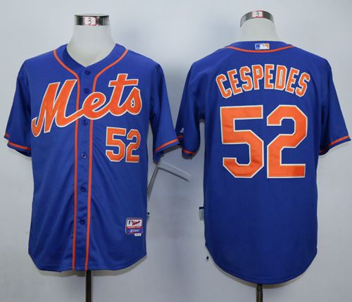 New York Mets #52 Yoenis Cespedes Blue Alternate Home Cool Base Stitched MLB Jersey