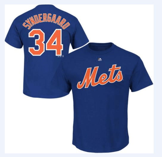 New York Mets 34 Noah Syndergaard Royal T-Shirt New York Mets 34 Noah Syndergaard Royal T-Shirt