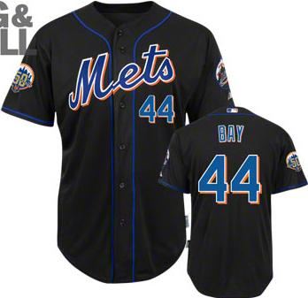 New York Mets 44# Jason Bay Black Cool Base 50th Anniversary Patch MLB Jerseys